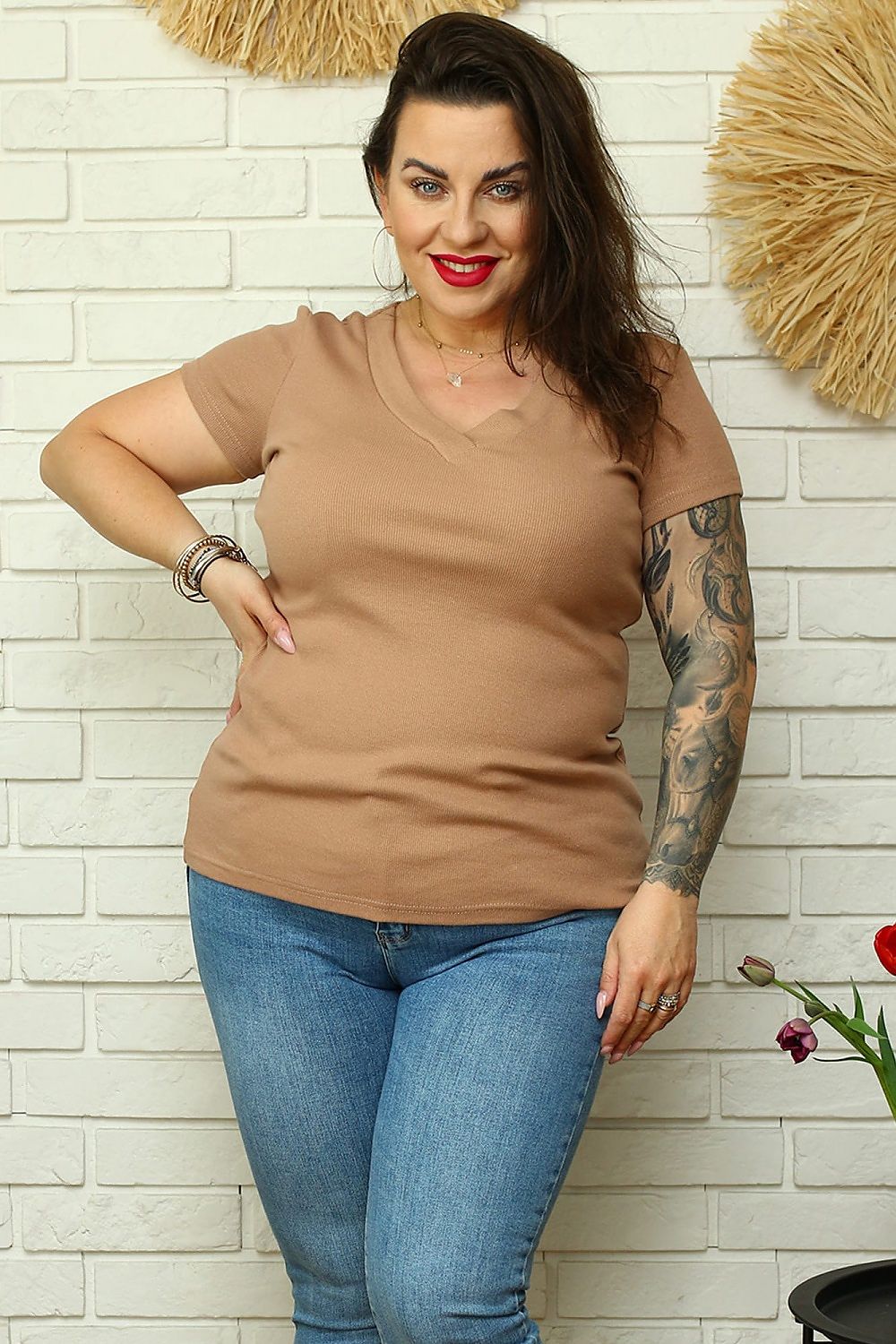 Plus size blouse model 182190 Karko