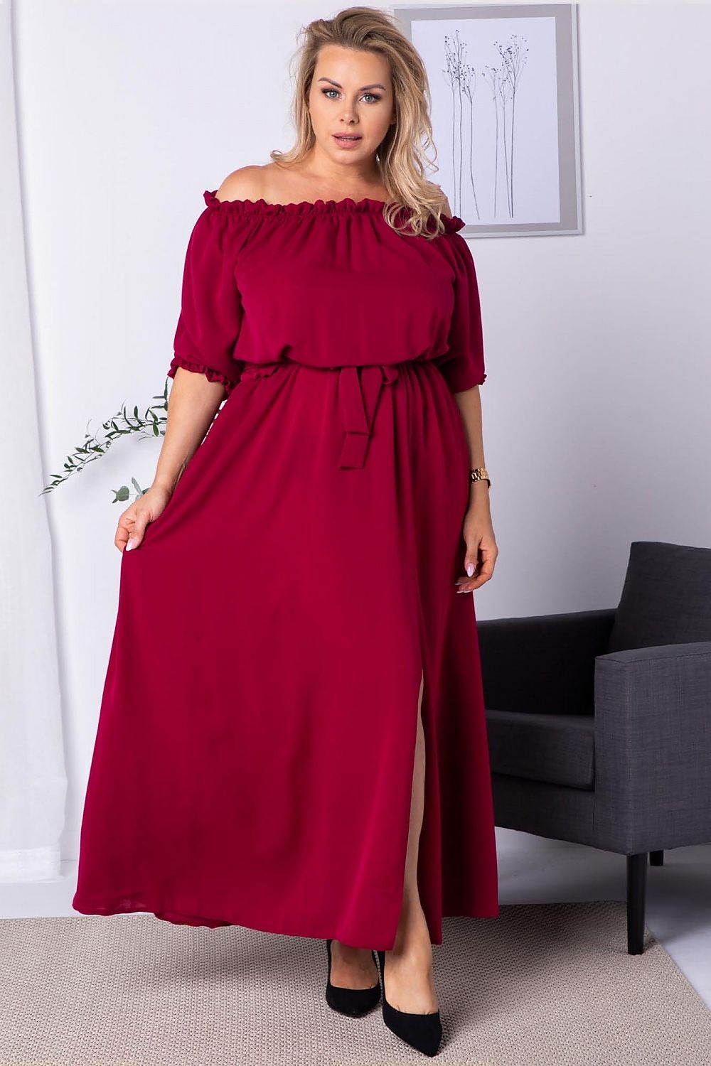 Plus size dress model 182181 Karko